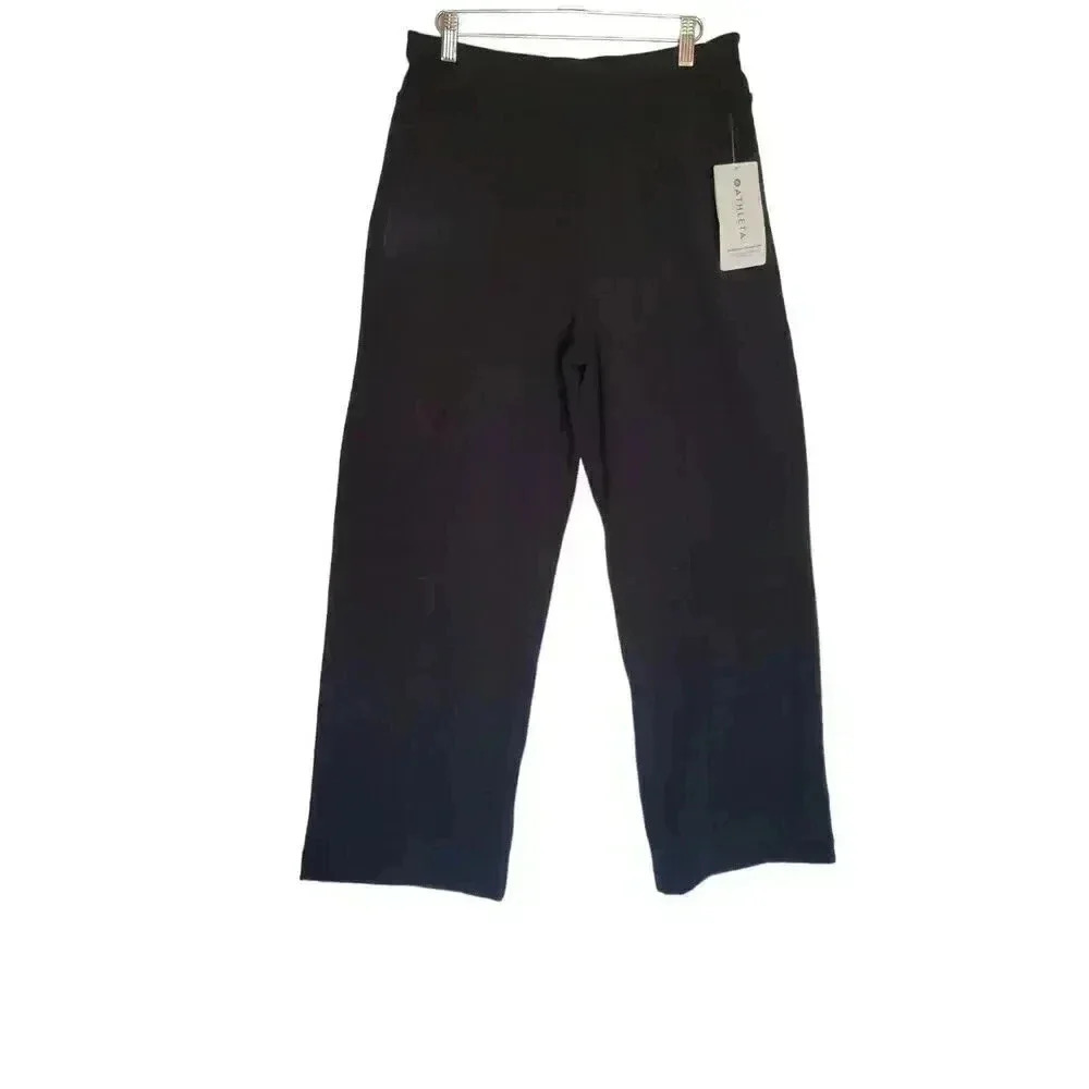 Athleta Black Retro Straight Leg Jogger Pants  Pockets Women's Size Medium